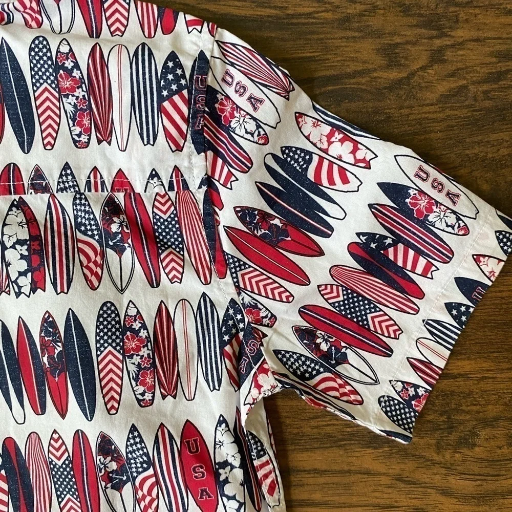 The Children’s Place, Boys, Button Down, Red/White/Blue, USA, Size 7/8, M, NWT